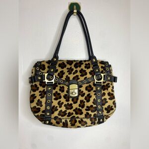RAFE Leopard Print Tote Bag with Black Accents